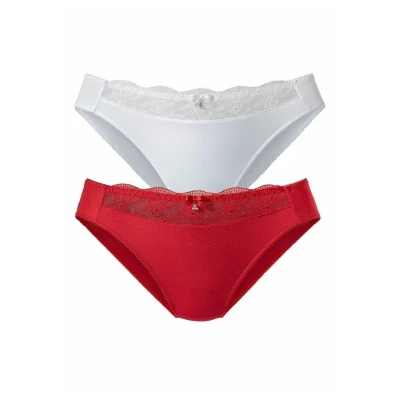 Abbildung von Lascana SLIP PACK OF 2 Slip, Damen, Größe: 36/38, Rot weiß