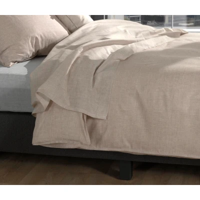 Abbildung von ZO HOME Bettlaken &quot;Lino&quot;, Laken aus 100% Baumwolle, Linen look Print, Betttuch ab 90x200