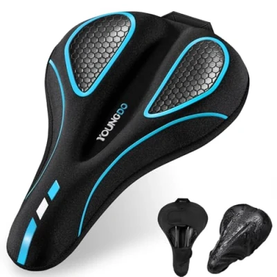 Abbildung von YOUNGDO Fahrradsattel Überzug, Ergonomischer Gel Sattelbezug, Fahrradsitz Polsterung, Weich und Bequem, mit Regenschutz, für Damen &amp; Herren