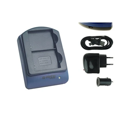 Abbildung von Dual Ladegerät (Netz+Kfz+USB) AHDBT 301/ 302 für GoPro Hero3 &amp; Hero3+ Black White Silver Edition