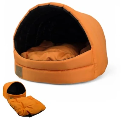 Abbildung von ODOLPLUSZ Hundehütte Hundehöhle Exklusives Haus Hund oder Katze 2 Größen Komfortabel und Waschbar (Orange, M)
