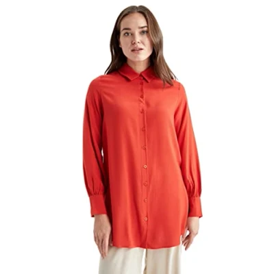 Abbildung von DeFacto Damen T5494AZ Tunic Shirt, RED, S