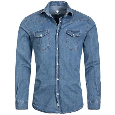 Abbildung von Rock Creek Jeanshemd Herren Blau H 200B