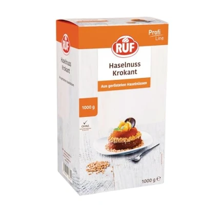 Abbildung von RUF Haselnuss Krokant, geröstete Haselnüsse karamellisiert, knuspriges Topping für Frankfurter Kranz, Torten, Eis und Gebäck, glutenfrei &amp; vegan, 1x1000g