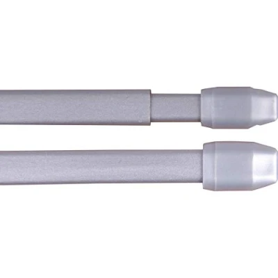 Abbildung von Gardinenstange Bistrostange (Silber) als 2er Pack ausziehbar, inkl. Selbstklebehaken (110 150 cm)