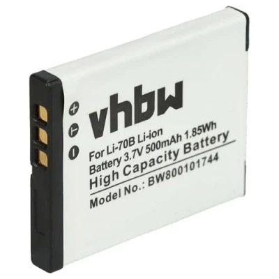 Abbildung von vhbw Akku 500mAh kompatibel mit Kamera Olympus D 700, FE 4020, 4040, 5040, X940 Ersatz für Li 70B.