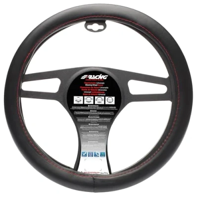 Abbildung von Simoni Racing CVT/15 Roter Naht Universal Lenkrad Abdeckung, Schwarz Rot Seam