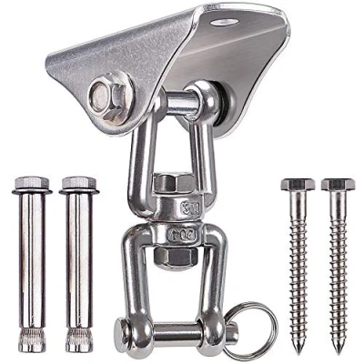 Abbildung von BeneLabel Schaukelhaken Holz/Beton Decke Aufhänger Hängematte Hängen Schraube Bolzen 360 Schwenk Hardware Set mit Sicherheitsschnalle für Spielplatz Stuhl Yoga Seil Boxsäcke, 1600lbs
