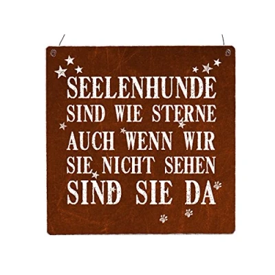 Abbildung von Interluxe XL Holzschild SEELENHUNDE Tierisch Schild mit Spruch Haustier Hund Türschild Dekoschild