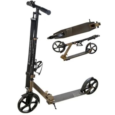 Abbildung von Klingel und Flaschenhalter Scooter 200mm Sentel Gold