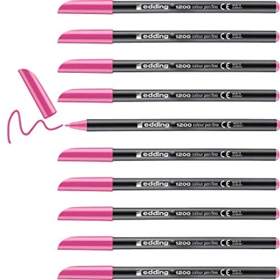 Abbildung von edding 1200 Fasermaler fein pink 10 Stifte Rundspitze 1 mm Filzstift zum Zeichnen und Schreiben für Schule, Mandala