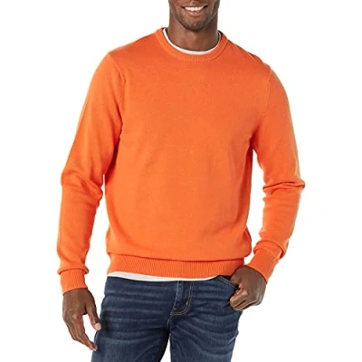 Abbildung von Amazon Essentials Herren Pullover mit Rundhalsausschnitt (in Übergrößen erhältlich), Orange, XXL