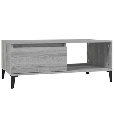 Abbildung von vidaXL Couchtisch Beistelltisch Wohnzimmertisch Sofatisch Teetisch Kaffeetisch Tisch Wohnzimmer Grau Sonoma 90x50x36,5cm Holzwerkstoff