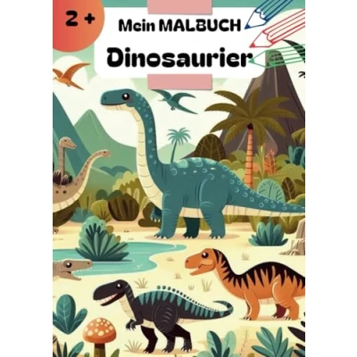 Abbildung von Das große Dino Malbuch für Kinder ab 2 Jahren: Mein erstes großes mit 50 tollen Motiven zum Ausmalen und Kritzeln Mädchen Jungen