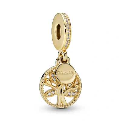 Abbildung von Pandora Sparkling Family TREE Dangle Charm, Damen, Größe: One Size, Gold plated