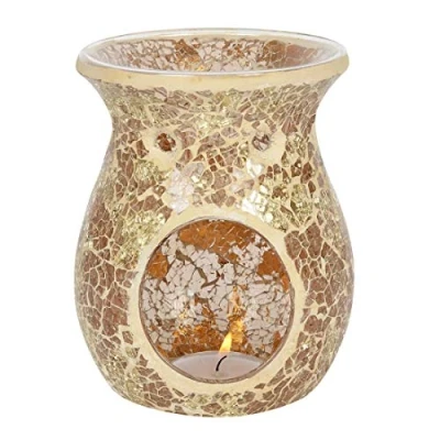 Abbildung von Elegante Ölbrenner, Glas, groß, 14 cm x 11 cm, luxuriöses Design, Aromatherapie Zubehör, ideal für Zuhause und Büro, 1 Stück