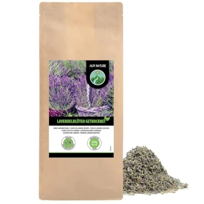 Abbildung von Lavendel getrocknet (250g), Lavendelblüten 100% naturrein, duftintensiv, schonend und ohne Zusätze zur Teezubereitung, Duftsäckchen oder Deko