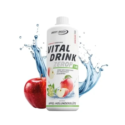 Abbildung von Best Body Nutrition Vital Drink ZEROP® Apfel Holunderblüte, Original Getränkekonzentrat Sirup zuckerfrei, 1:80 ergibt 80 Liter Fertiggetränk, 1000 ml