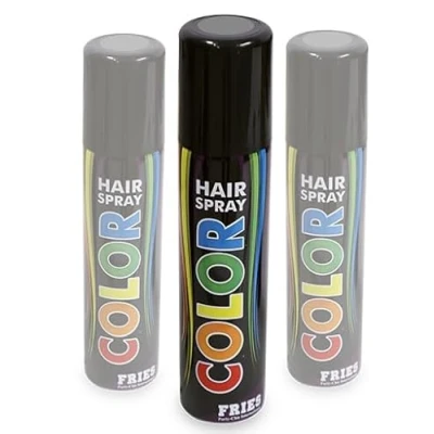 Abbildung von 3x Haarspray grau! Spar Set: 3 Dosen zu je 100ml. Colorspray für Karneval, Fasching, Halloween und Party