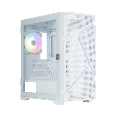 Abbildung von Enermax MarbleShell Mesh MS21 ARGB Mini Tower Gaming PC Gehäuse 4x PWM 12cm Lüfter 2x USB3.0 und USB 3.2 Typ C Snow White; ECA WW