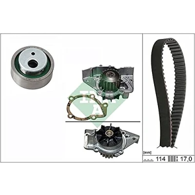Abbildung von INA 530 0258 31 Wasserpumpe + Zahnriemensatz mit PEUGEOT: 306 Cabrio, Schrägheck, 406 Kombi, CITROËN: Xantia Schrägheck
