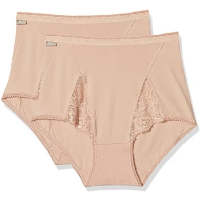 Abbildung von Playtex Damen Cherish Cotton &amp; Lace Maxi X2 Hipster, Beige (Natural), (Herstellergröße: XX Large)