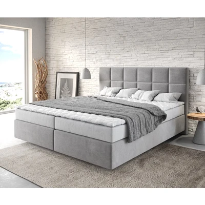 Abbildung von DELIFE Boxspringbett Dream Fine, Mikrofaser Grau 180x200 cm mit Matratze und Topper