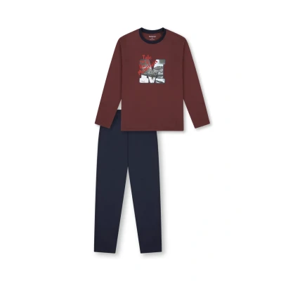 Abbildung von Schiesser SET Pyjama, Herren, Größe: 140, Burgund