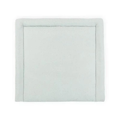 Abbildung von KraftKids Wickelauflage in Musselin goldene Punkte auf Grün, Wickelunterlage 78x78 cm (BxT), Wickelkissen