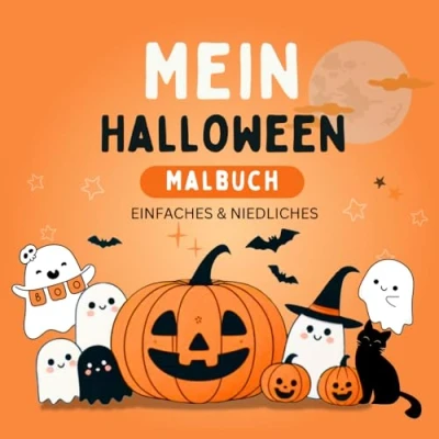 Abbildung von Mein Halloween Malbuch für Kinder und Erwachsene: Niedliche Gruselige Motive zum Ausmalen, Kreativer Spaß jedes Alter.