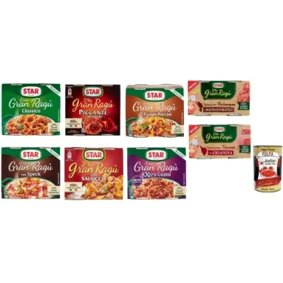 Abbildung von Testpaket Star ragù sughi pronti Fertige Saucen 8x (2x180g) 100% Italienisch + Italian gourmet polpa 400g