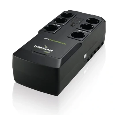 Abbildung von Tecnoware Power Systems UPS ERA PLUS STRIP 800, 800 VA USV, Blackout Schutz für PC, Modem, Videoüberwachung, Registrierkassen, USB, AVR, 13 Min PC 50 Modem/Router, Schwarz, 800VA