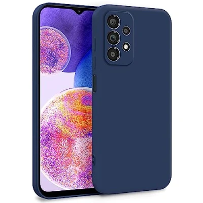 Abbildung von MyGadget Hülle für Samsung Galaxy A23 5G Zweilagige Handyhülle mit Kameraschutz Cover Innenfutter &amp; Silikon außen Dunkelblau