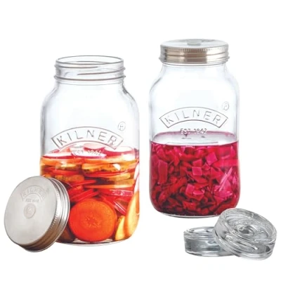 Abbildung von KILNER Aufbewahrungssystem, (Set, 2 tlg.), (Fermentier Set), zum Konservieren von Gemüse á 1 Liter