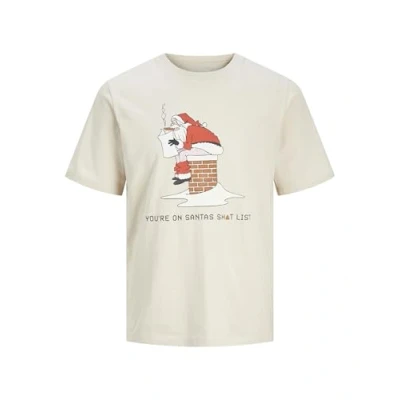 Abbildung von Jack &amp; Jones XMAS Rundhals Tshirt print, Herren, Größe: XS, Moonbeam
