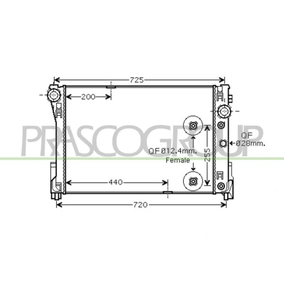 Abbildung von PRASCO ME029R005 Kühler, Motorkühlung Aluminium 643mm 428mm 22mm mit Schnellkupplungen Kühlrippen gelötet MERCEDES BENZ: C Klasse T modell