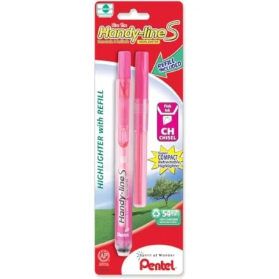 Abbildung von 12 x Pentel Textmarker Handy Line S mit Druckmechanik 0,8 3,8mm hellbl