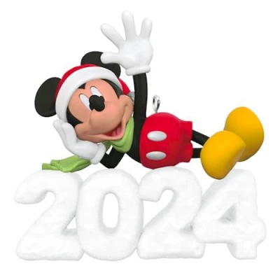 Abbildung von Hallmark Keepsake Weihnachtsschmuck 2024, Disney Mickey Mouse A Year of Magic Geschenke für Fans