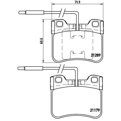 Abbildung von BREMBO P 61 034 Bremsbelagsatz inkl. Verschleißwarnkontakt ohne Zubehör PEUGEOT: 106 I Schrägheck, CITROËN: AX