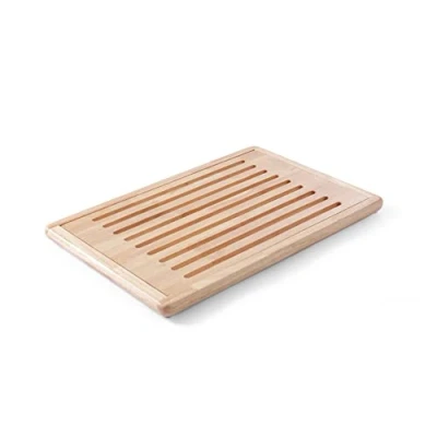 Abbildung von APS Brotschneidebrett „Rubberwood“, Schneidebrett, Holzbrett, mit herausnehmbaren Krümelfach, vier Antirutschfüßchen, 32 x 47,5 cm, Höhe 2 braun