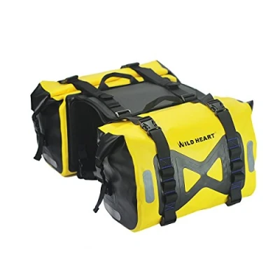 Abbildung von WILD Heart wasserdichte Tasche Motorrad Satteltasche 50L Tankrucksack Motor Seitentasche (gelb)
