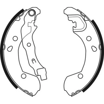 Abbildung von KRAFT 6024039 Bremsbacken Hinterachse 203,0 36,0 mit Hebel NISSAN: Note I, Micra 3, C+C RENAULT: CLIO Modus / Grand