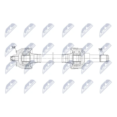 Abbildung von NTY NPW BM 236 Antriebswelle Hinterachse links 718mm
