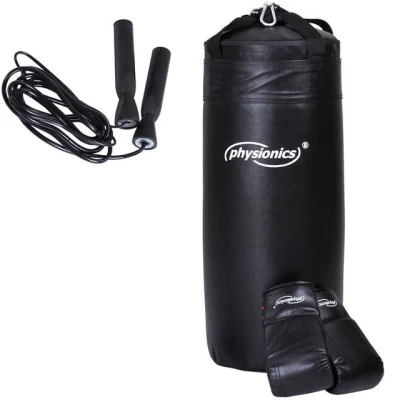 Abbildung von Physionics Boxsack Kinder Set Ø30cm/H70cm/13kg, Gefüllt/Boxhandschuhen/Springseil
