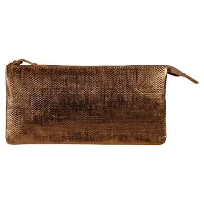 Abbildung von Clairefontaine 410048C Schlampermäppchen KLEO PATHRA, flach mit 2 Fächern, aus Lammleder, 22 x 11cm, 1 Stück, Bronze