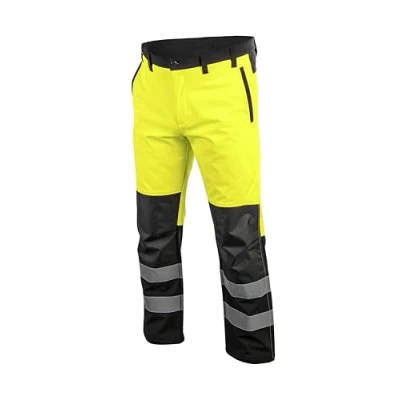 Abbildung von Högert Softshell Warnschutzhose Traun Kniepolstertaschen Gelb L