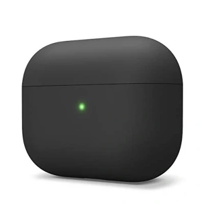 Abbildung von elago Liquid Hybrid Silikon Hülle entwickelt für Apple AirPods Pro Ladecase Dreischichtige Struktur : Voller Schutz, LED Sichtbar, Hochwertiges Schutzhülle Case (Schwarz)
