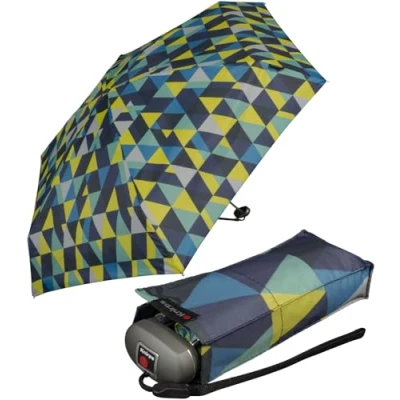 Abbildung von Knirps® Taschenregenschirm winziger Damen Taschenschirm, leicht und flach, für die Handtasche Travel Donna lake