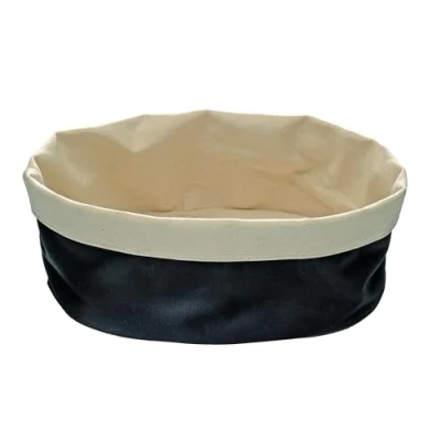 Abbildung von APS 30371 Runder Baumwoll Brotkorb mit einstellbarer Höhe, 25 x 18 12 cm Schwarz/Beige