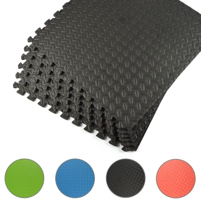 Abbildung von Fitness Schutzmatte 6er Set 60x60x1.2 cm Schwarz